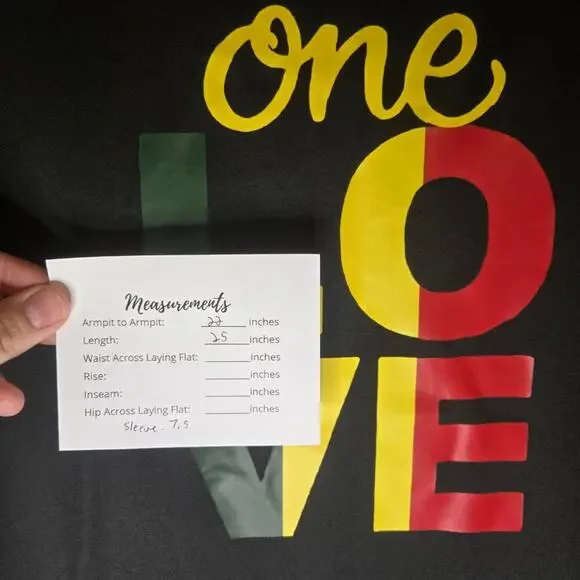 BLACK "ONE LOVE" REGGAE INSPIRED GRAPHIC TEE SIZE L [0309] - Picture 6 of 9